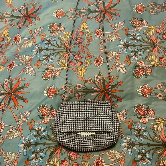 Brand New! Ted Baker London Black and Rhinestone Crossbody Bag - Picture 1 of 8